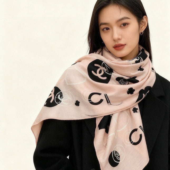 CHANEL 26S SCARF 140 IN CASHMERE AND SILK 303153