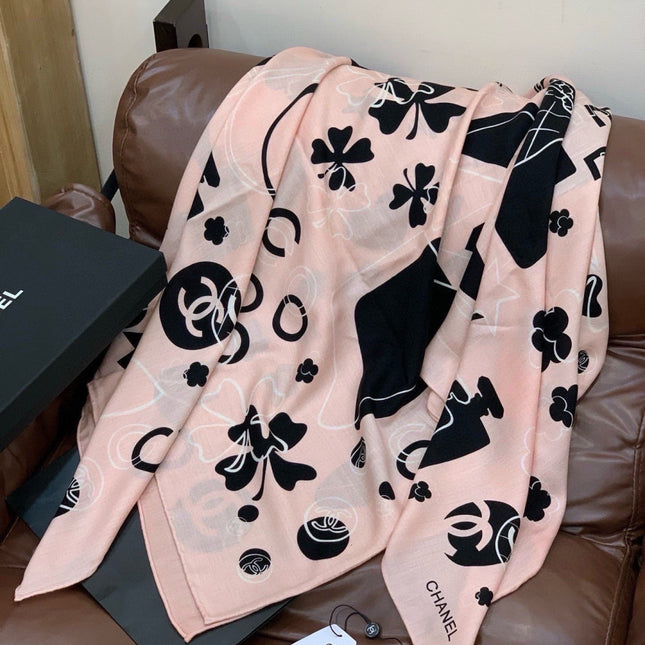 CHANEL 26S SCARF 140 IN CASHMERE AND SILK 303153