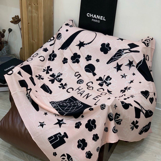 CHANEL 26S SCARF 140 IN CASHMERE AND SILK 303153