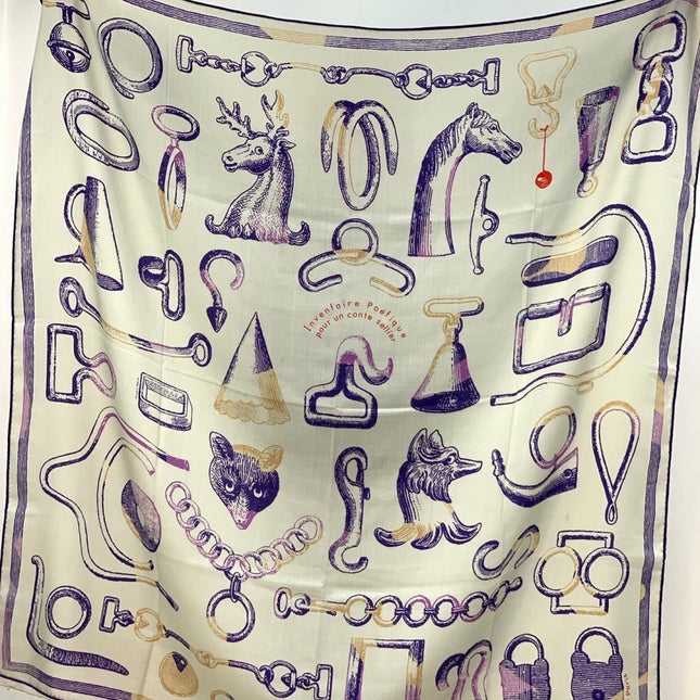 HERMES 26S SCARF 140 IN CASHMERE AND SILK 303155