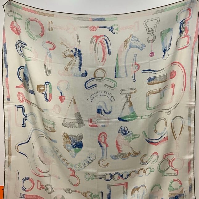 HERMES 26S SCARF 140 IN CASHMERE AND SILK 303156