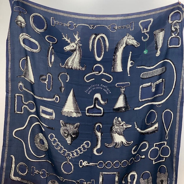 HERMES 26S SCARF 140 IN CASHMERE AND SILK 303157