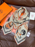 HERMES 26S SCARF 140 IN CASHMERE AND SILK 303159
