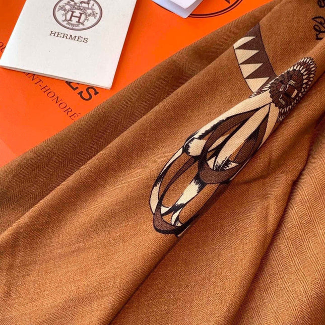 HERMES 26S SCARF 140 IN CASHMERE AND SILK 304241