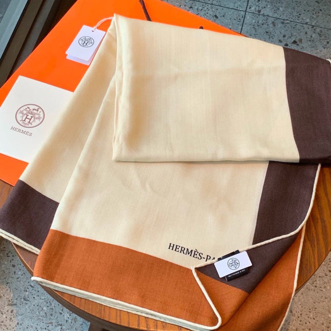 HERMES 26S SCARF 140 IN CASHMERE AND SILK 304243