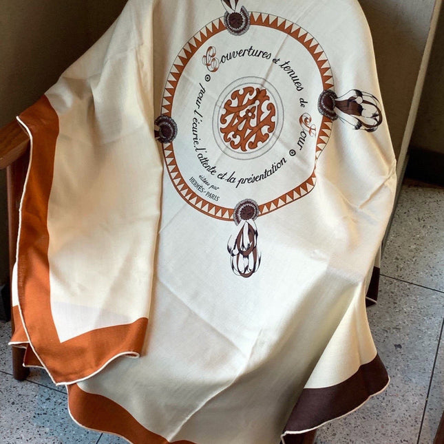HERMES 26S SCARF 140 IN CASHMERE AND SILK 304243