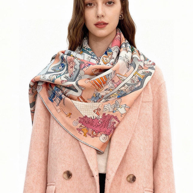 HERMES 26S SCARF 135 IN CASHMERE AND SILK 304245