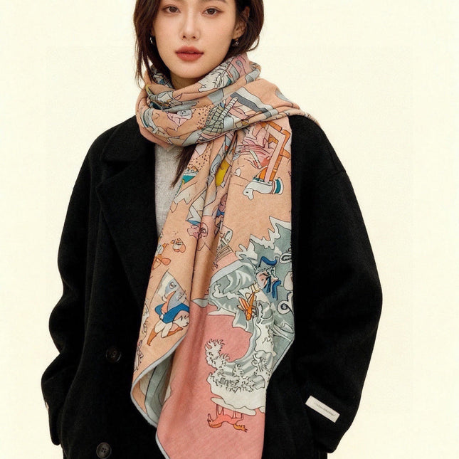 HERMES 26S SCARF 135 IN CASHMERE AND SILK 304245