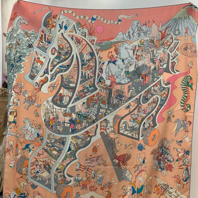 HERMES 26S SCARF 135 IN CASHMERE AND SILK 304245