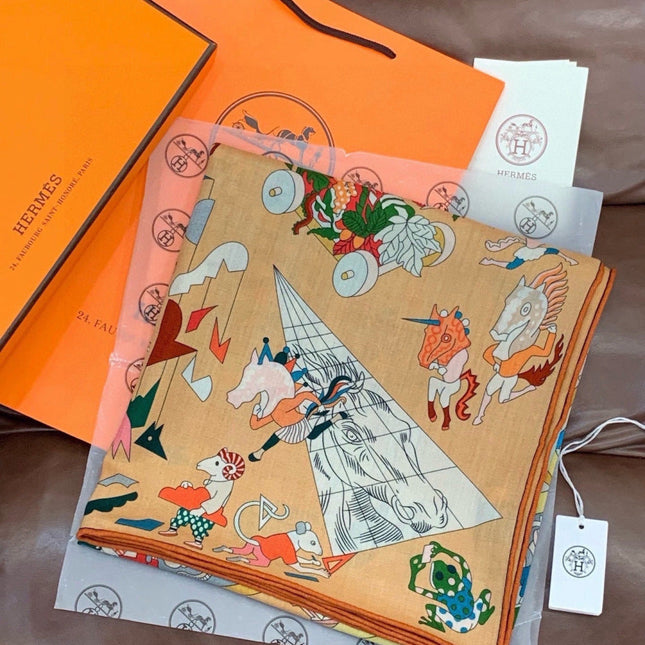 HERMES 26S SCARF 135 IN CASHMERE AND SILK 304246