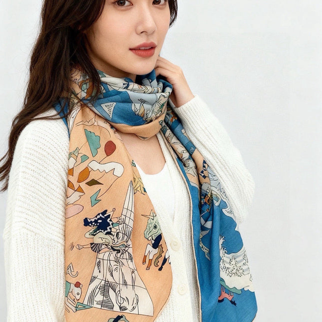 HERMES 26S SCARF 135 IN CASHMERE AND SILK 304249