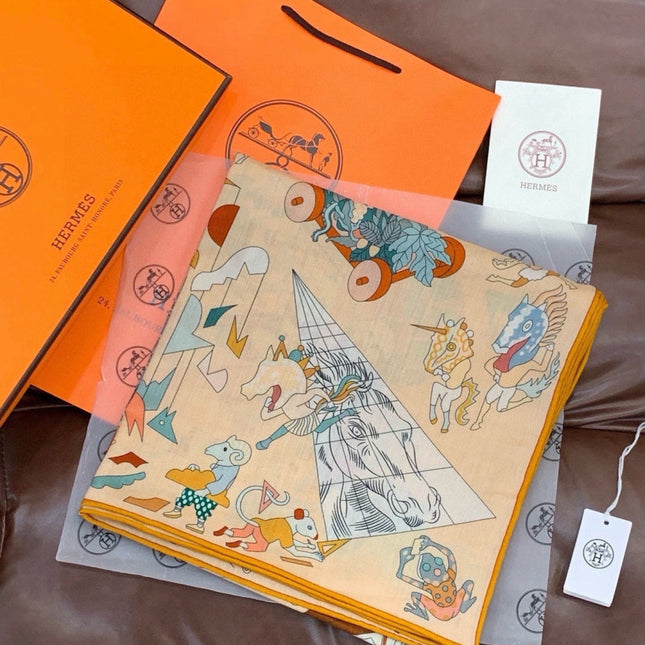 HERMES 26S SCARF 135 IN CASHMERE AND SILK 304250