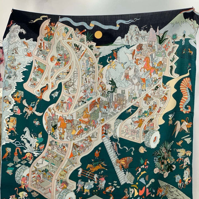 HERMES 26S SCARF 135 IN CASHMERE AND SILK 304251