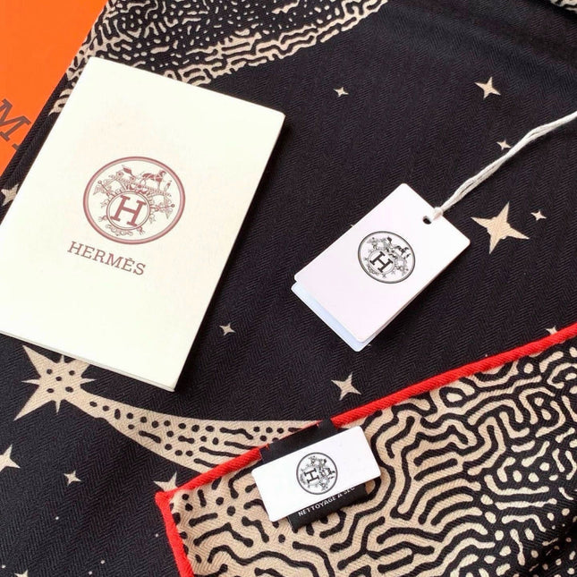 HERMES 26S SCARF 140 IN CASHMERE AND SILK 304678