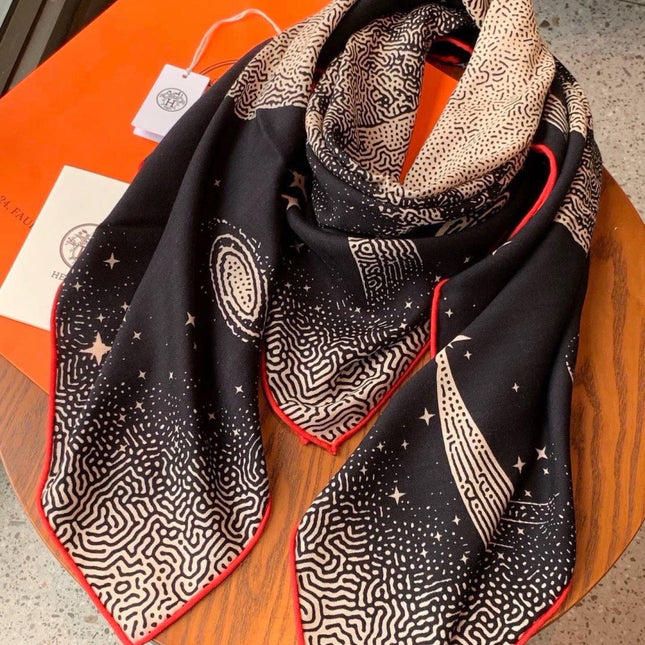 HERMES 26S SCARF 140 IN CASHMERE AND SILK 304678