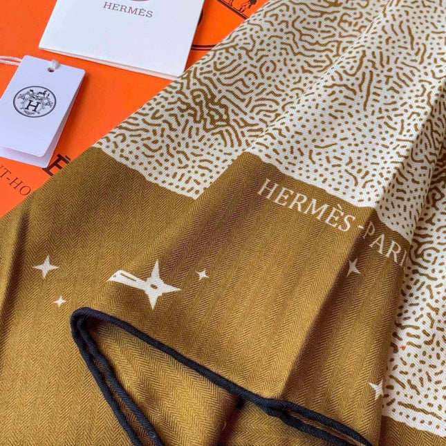 HERMES 26S SCARF 140 IN CASHMERE AND SILK 304679