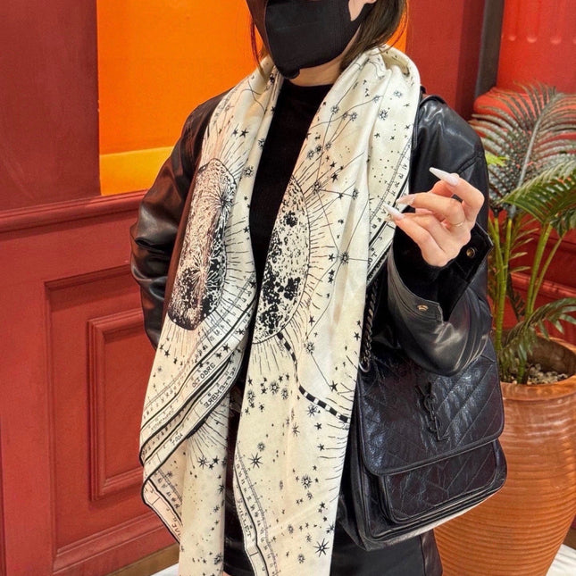 DIOR 26S SCARF 140CM IN CASHMERE SILK 304689