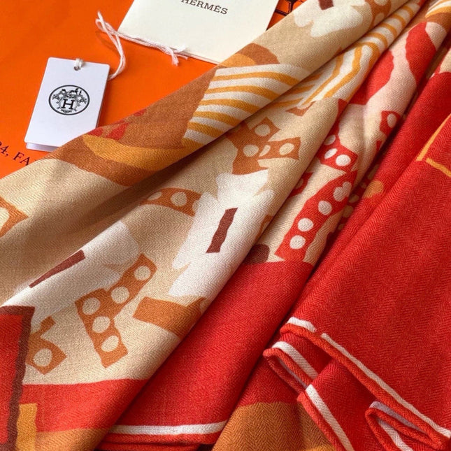 HERMES 26S SCARF 140 IN CASHMERE AND SILK 304706