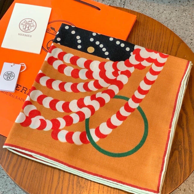 HERMES 26S SCARF 140 IN CASHMERE AND SILK 304707
