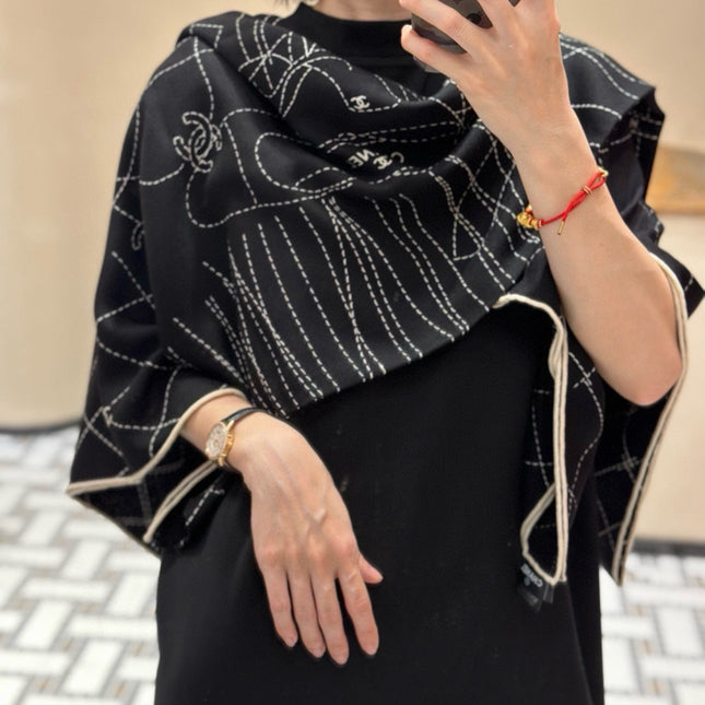 CHANEL 26S SCARF 140 IN CASHMERE AND SILK 304714