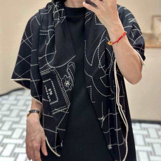 CHANEL 26S SCARF 140 IN CASHMERE AND SILK 304714