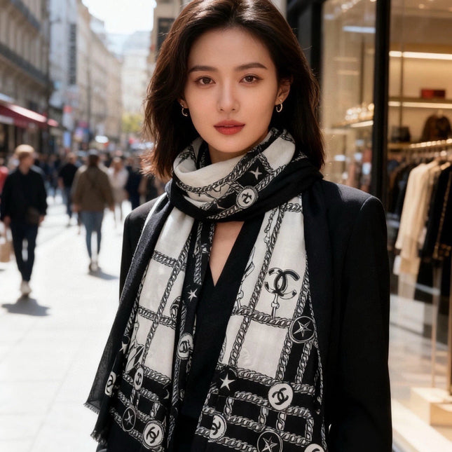 CHANEL 26S SCARF 200 IN CASHMERE AND SILK 306103