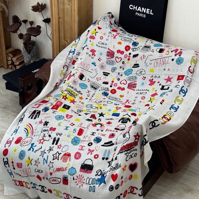 CHANEL 26S SCARF 200 IN CASHMERE AND SILK 307209