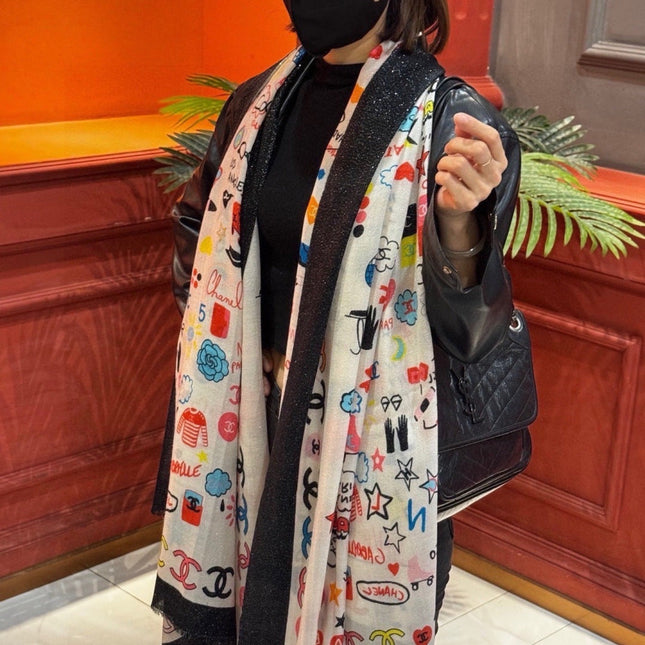 CHANEL 26S SCARF 200 IN CASHMERE AND SILK 307210