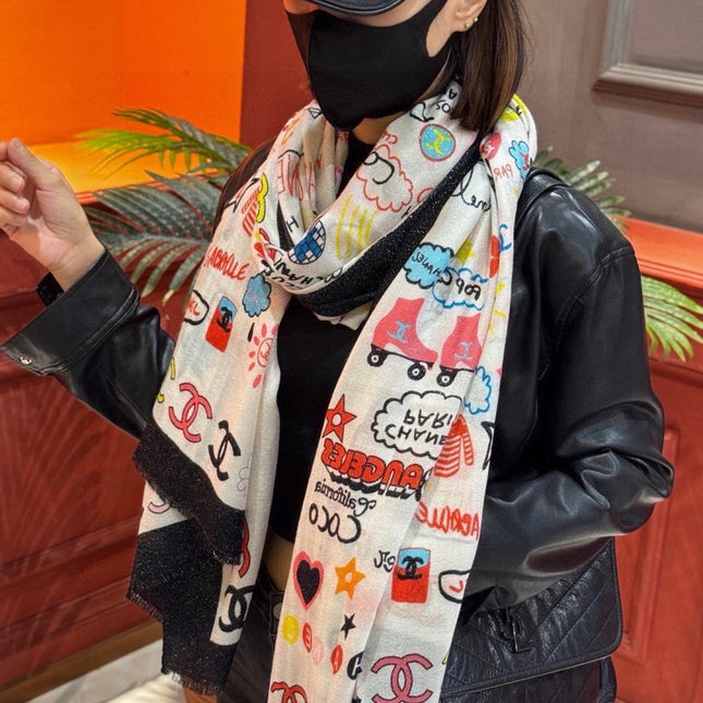 CHANEL 26S SCARF 200 IN CASHMERE AND SILK 307210