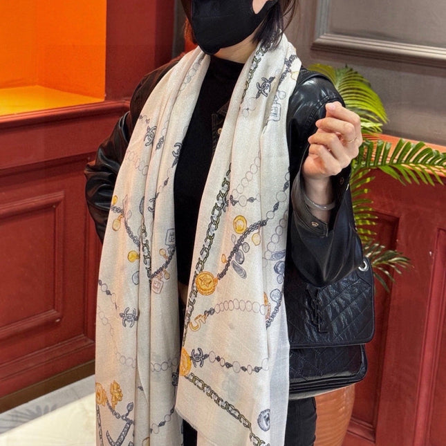 CHANEL 26S SCARF 200 IN CASHMERE AND SILK 307228