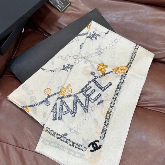CHANEL 26S SCARF 200 IN CASHMERE AND SILK 307228
