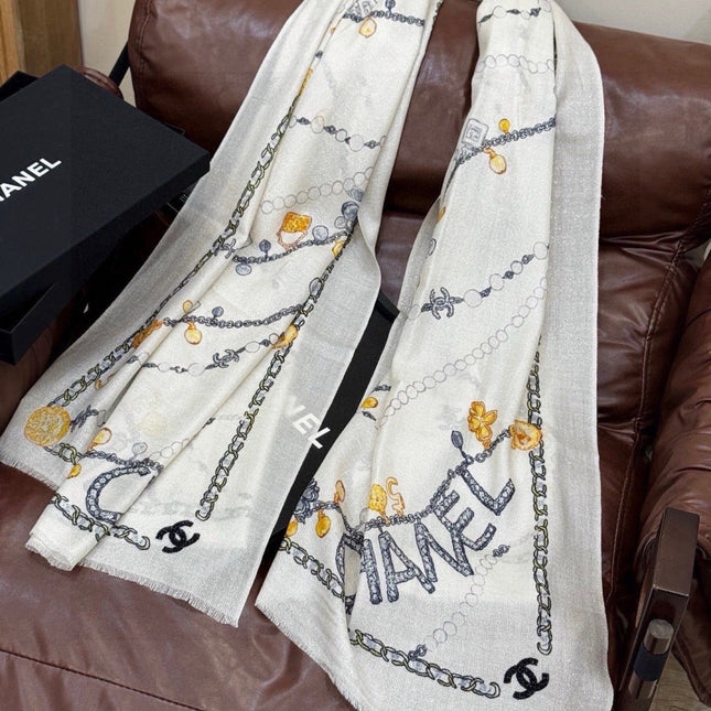 CHANEL 26S SCARF 200 IN CASHMERE AND SILK 307228
