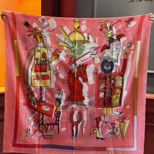 HERMES 26S LONG SCARF 200 IN CASHMERE AND SILK 307234