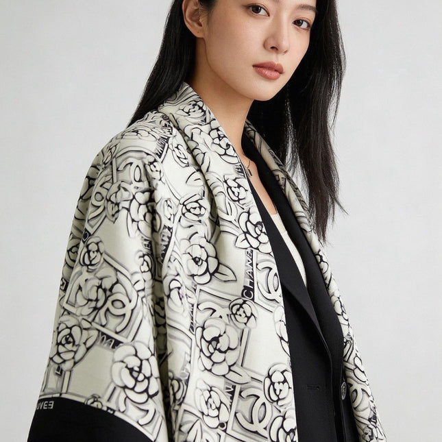 CHANEL 26S SCARF 140 IN CASHMERE AND SILK 309374