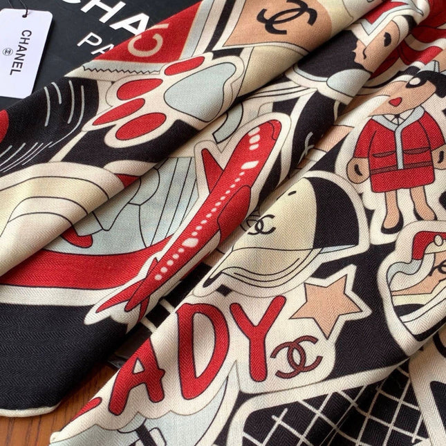 CHANEL 26S SCARF 135 IN CASHMERE AND SILK 309866