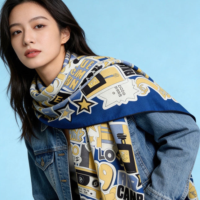 CHANEL 26S SCARF 135 IN CASHMERE AND SILK 309867