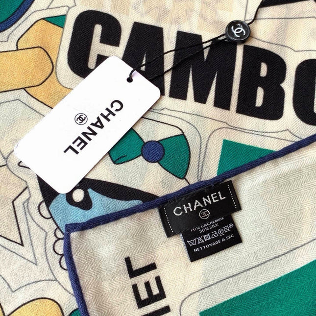 CHANEL 26S SCARF 135 IN CASHMERE AND SILK 309868