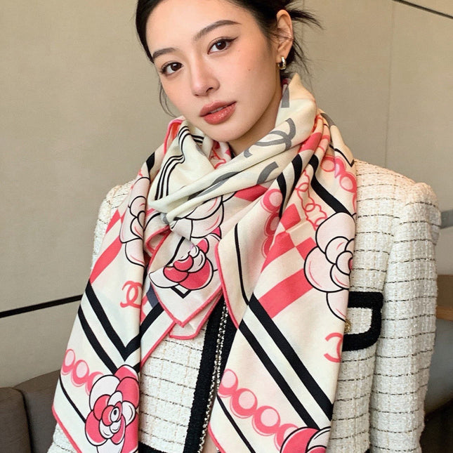 CHANEL 26S SCARF 135 IN CASHMERE AND SILK 309894