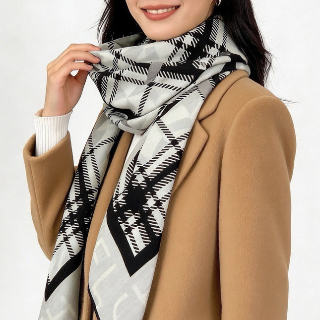 CHANEL 26S SCARF 135 IN CASHMERE AND SILK 309901