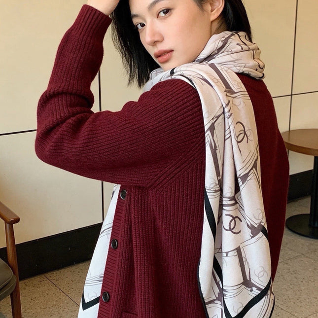 CHANEL 26S SCARF 135 IN CASHMERE AND SILK 309913