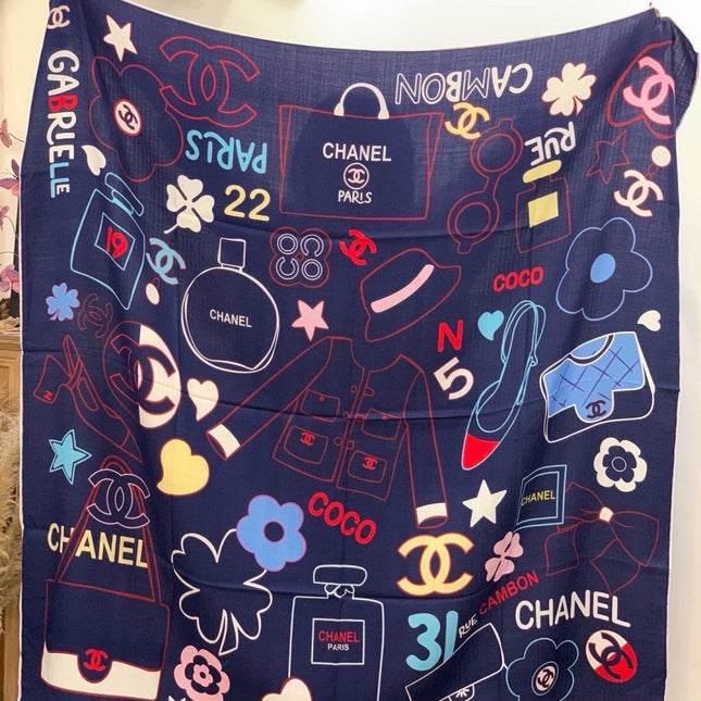 CHANEL 26S SCARF 135 IN CASHMERE AND SILK 309914