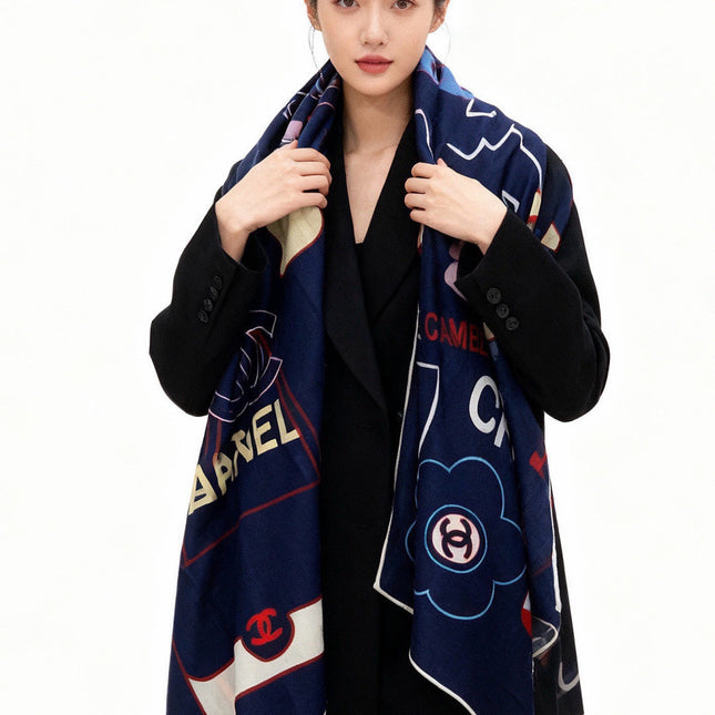 CHANEL 26S SCARF 135 IN CASHMERE AND SILK 309914