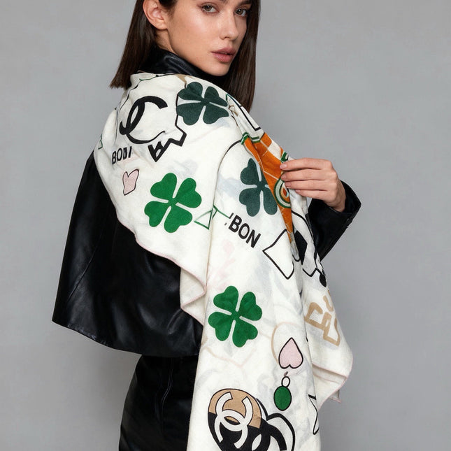 CHANEL 26S SCARF 135 IN CASHMERE AND SILK 309915