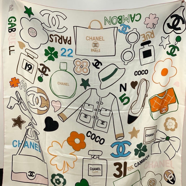 CHANEL 26S SCARF 135 IN CASHMERE AND SILK 309915