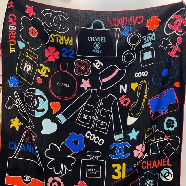 CHANEL 26S SCARF 135 IN CASHMERE AND SILK 309916