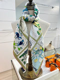 HERMES 26S PRINTED SQUARE SCARF 88 IN SILK 309944