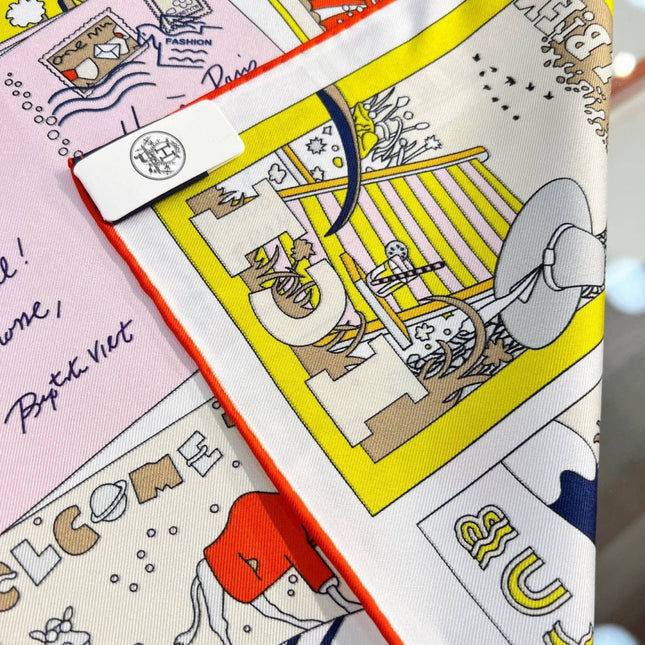 HERMES 26S PRINTED SQUARE SCARF 88 IN SILK 309946