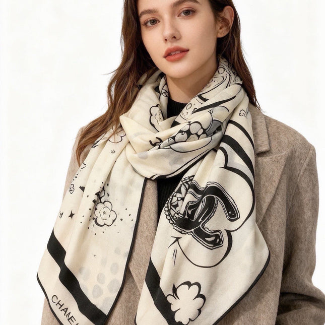 CHANEL 26S SCARF 140 IN SILK 311979