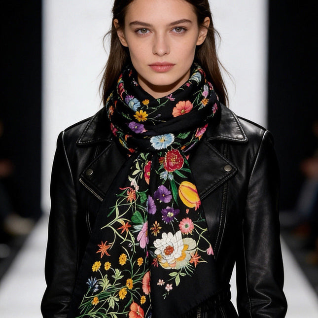 GUCCI 26S SCARF 140 IN CASHMERE AND SILK 311984