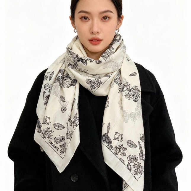 CHANEL 26S SCARF 135 IN SILK AND CASHMERE 313313